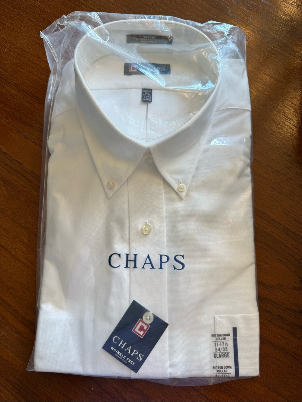 NEW Chaps Men’s White Button-Down Dress Shirt